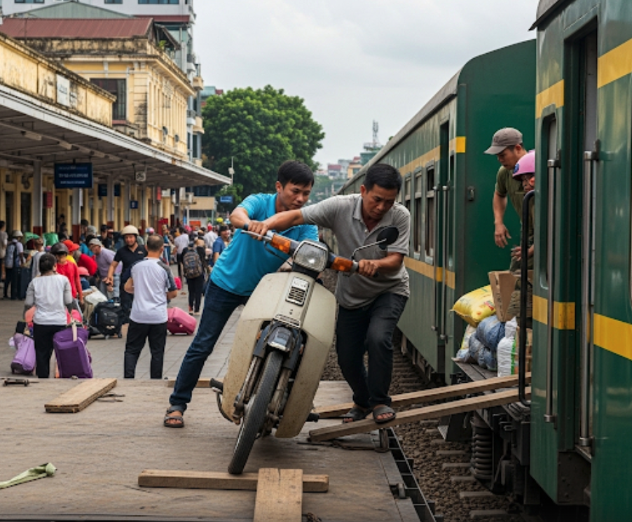 Kinh nghiệm gửi xe máy tàu hỏa Hà Nội Hải Phòng với Vận tải Thiên Phú 2025 1